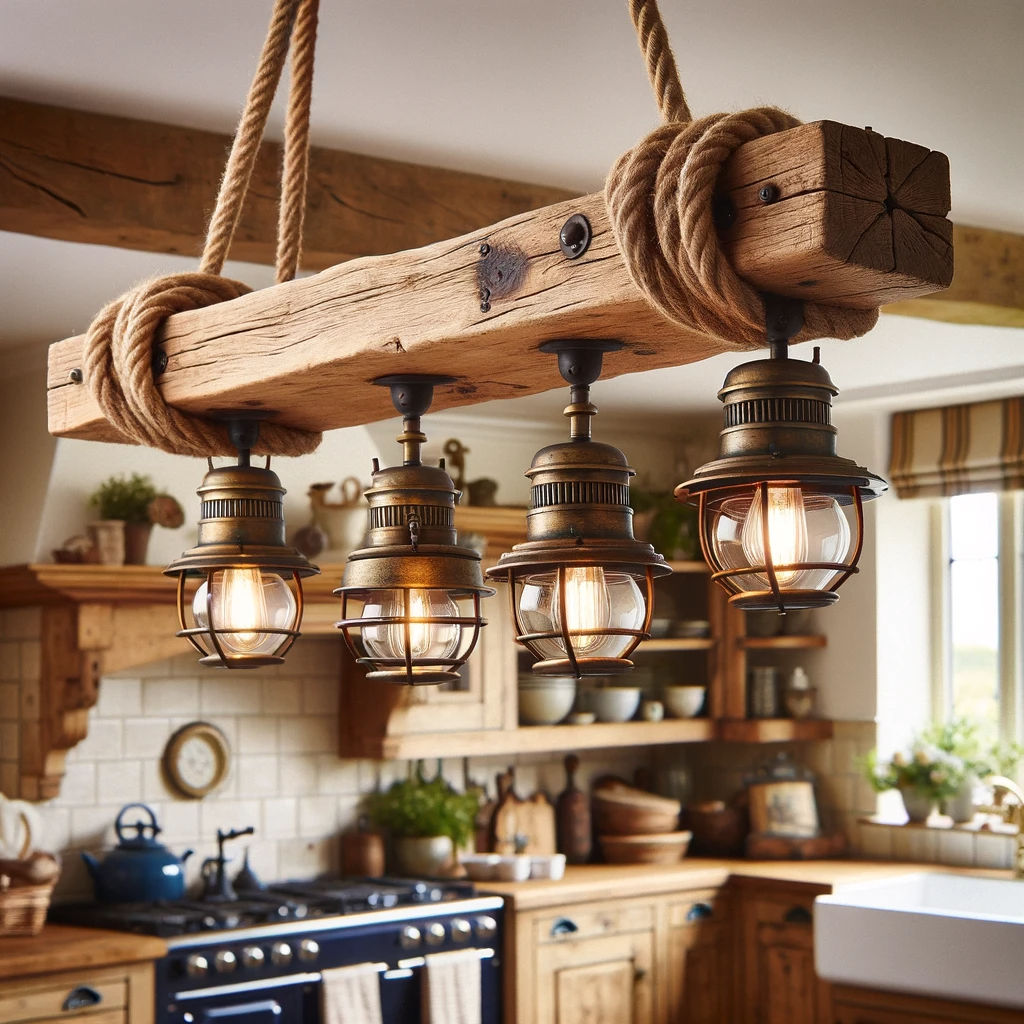 Wooden Beam Chandelier