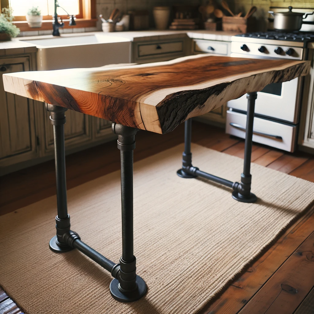 Industrial Live-Edge Table