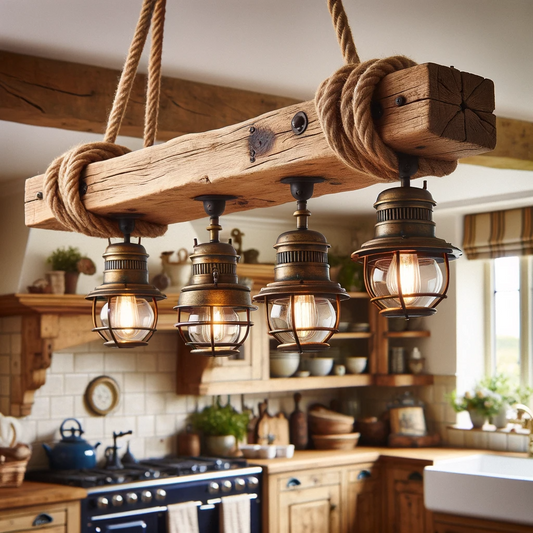Wooden Beam Chandelier